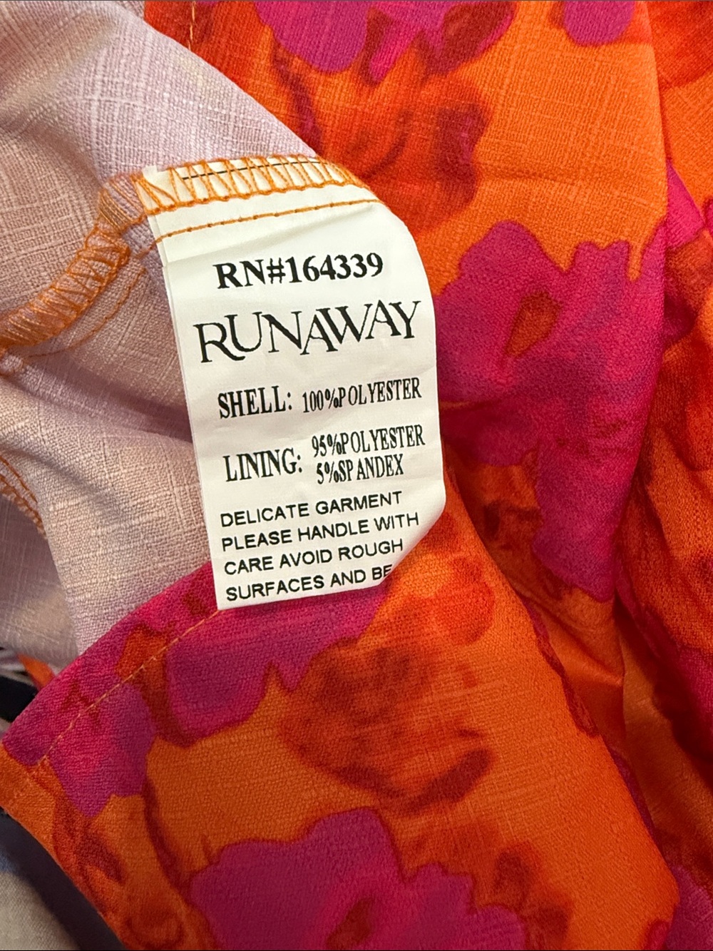 Runaway The Label Orange & Pink Floral Maxi Dress, Size Large - Picture 6 of 7